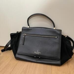 Kate Spade New York Black Leather Satchel Crossbody Bag